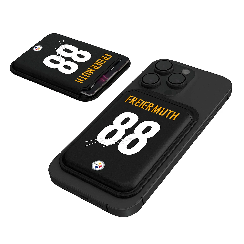 Keyscaper Pat Freiermuth Black Pittsburgh Steelers Magnetic Credit Card Wallet