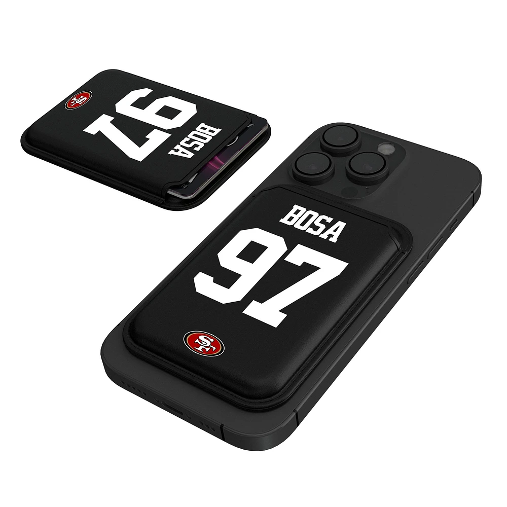 Keyscaper Nick Bosa Black San Francisco 49ers Magnetic Credit Card Wallet