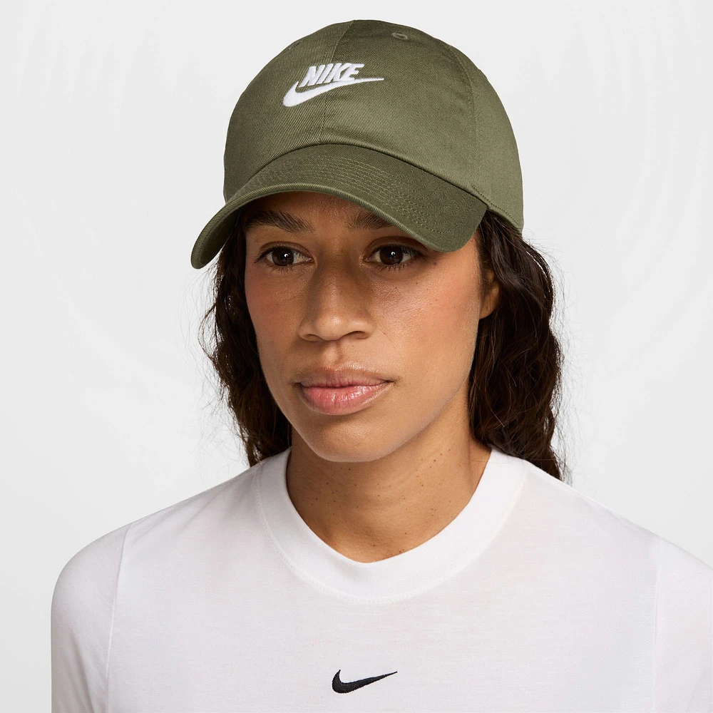 Unisex Nike Olive Futura Wash Club Adjustable Hat