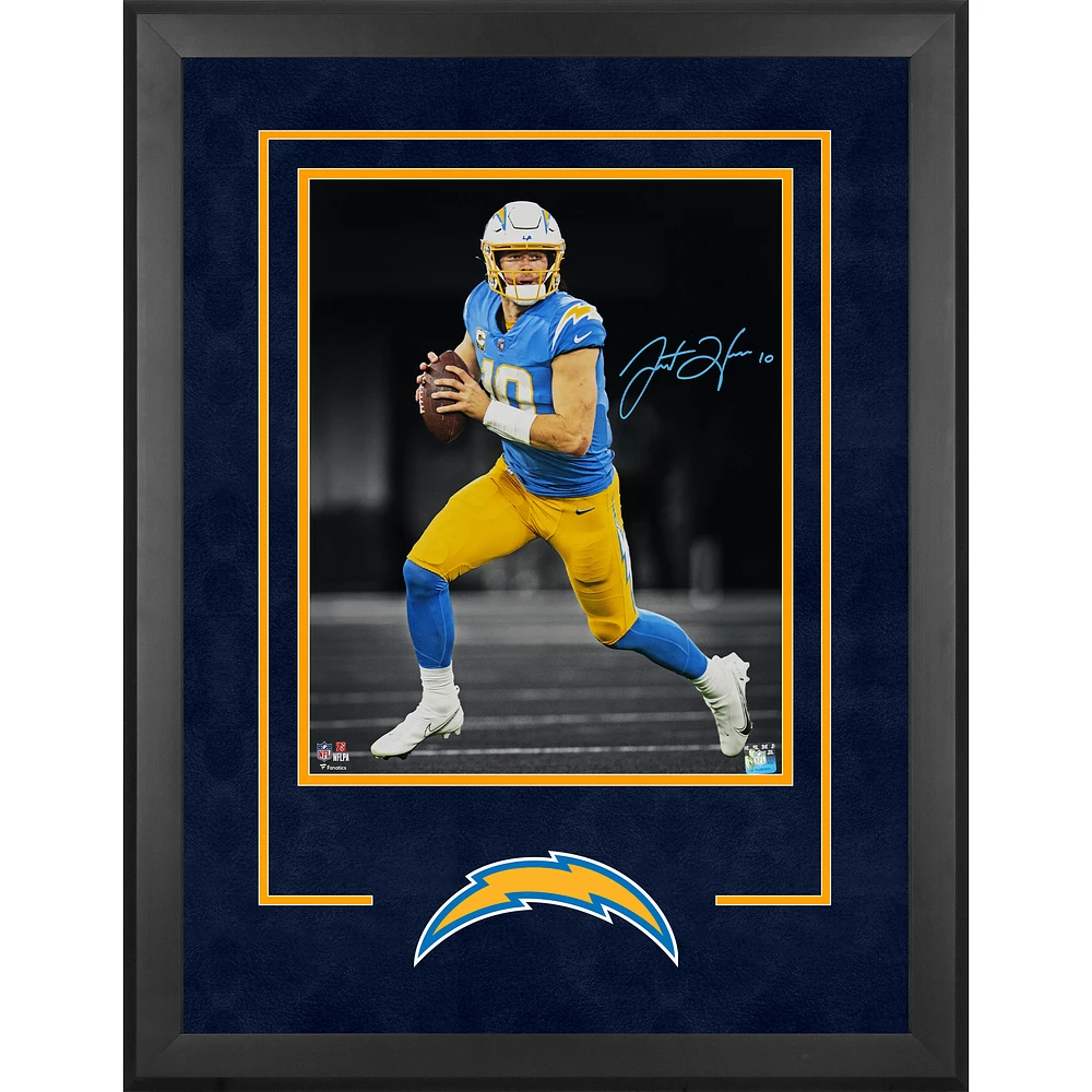 Justin Herbert Los Angeles Chargers Autographed Deluxe Framed 16" x 20" Spotlight Photograph