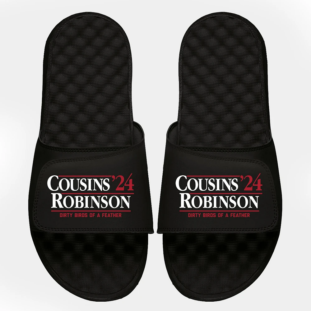 Youth ISlide Kirk Cousins and Bijan Robinson Black NFLPA 2024 Campaign Slide Sandals