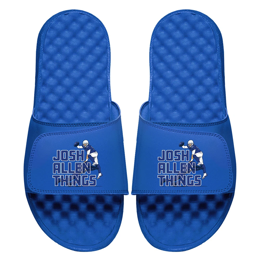 Unisex ISlide Josh Allen Royal NFLPA Hurdle Wordmark Slide Sandals