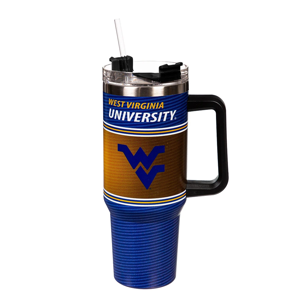 West Virginia Mountaineers 40oz. Stainless Steel Canyon Cup with Straw