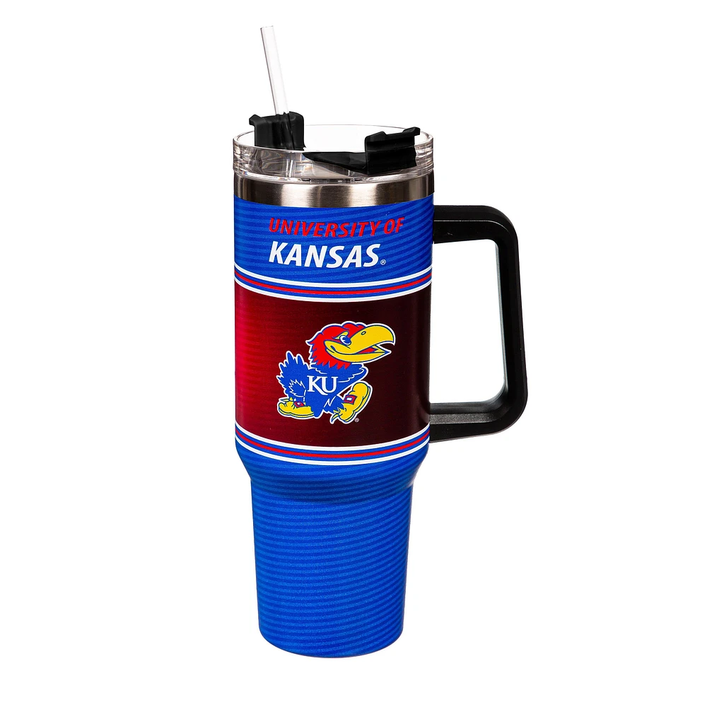 Kansas Jayhawks 40oz. Stainless Steel Canyon Cup with Straw