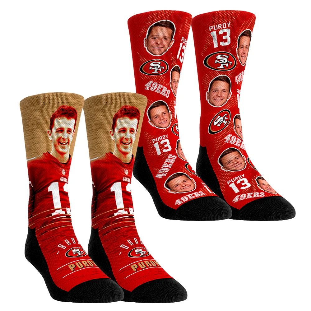 Unisex Rock Em Socks Brock Purdy San Francisco 49ers NFL-Player Two-Pack Crew Set