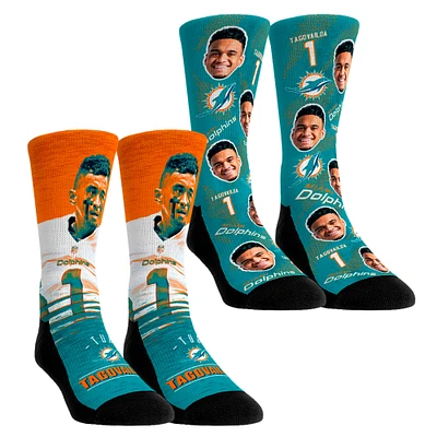 Unisex Rock Em Socks Tua Tagovailoa Miami Dolphins NFL-Player Two-Pack Crew Set