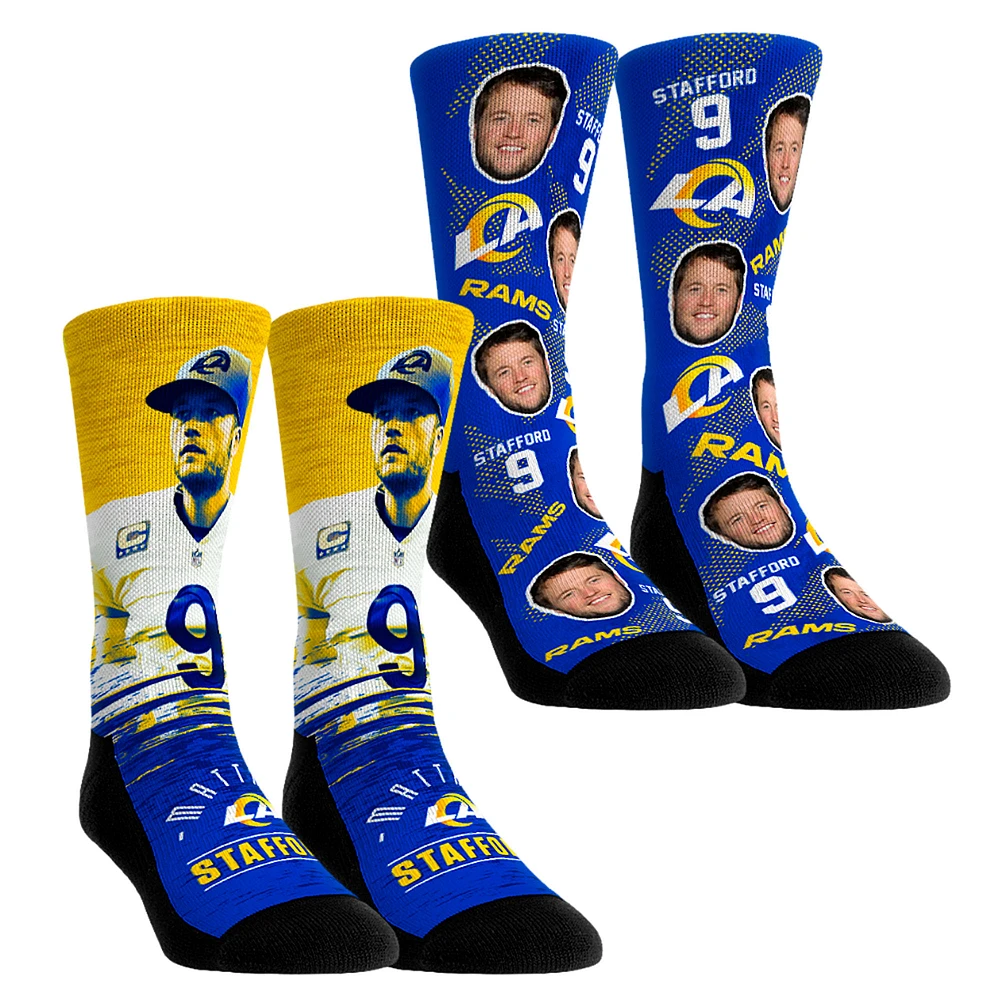 Unisex Rock Em Socks Matthew Stafford Los Angeles Rams NFL-Player Two-Pack Crew Set