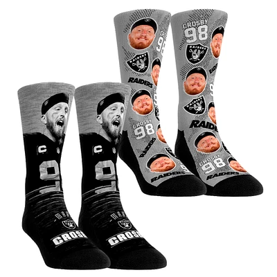 Unisex Rock Em Socks Maxx Crosby Las Vegas Raiders NFL-Player Two-Pack Crew Set