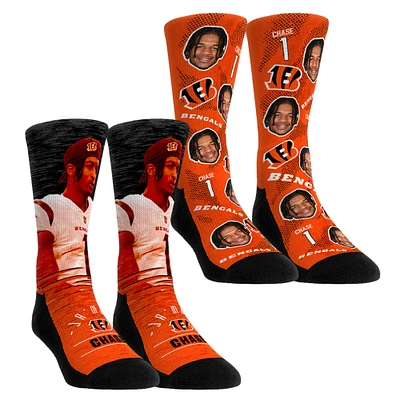 Unisex Rock Em Socks Ja'Marr Chase Cincinnati Bengals NFL-Player Two-Pack Crew Socks Set
