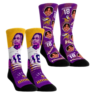Youth Rock Em Socks Justin Jefferson Minnesota Vikings NFL-Player Two-Pack Crew Socks Set