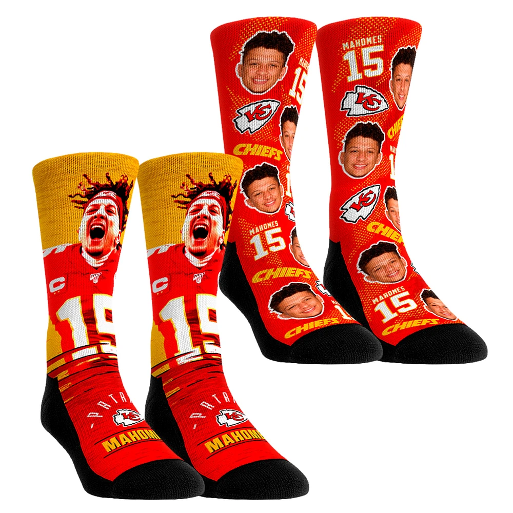 Youth Rock Em Socks Patrick Mahomes Kansas City Chiefs NFL-Player Two-Pack Crew Socks Set