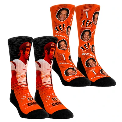 Youth Rock Em Socks Ja'Marr Chase Cincinnati Bengals NFL-Player Two-Pack Crew Socks Set