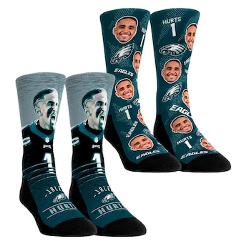 Youth Rock Em Socks Jalen Hurts Philadelphia Eagles NFL-Player Two-Pack Crew Socks Set