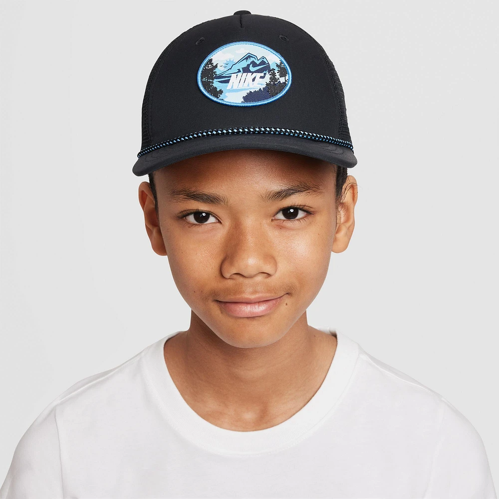 Youth Nike Black Rise Trucker Adjustable Hat