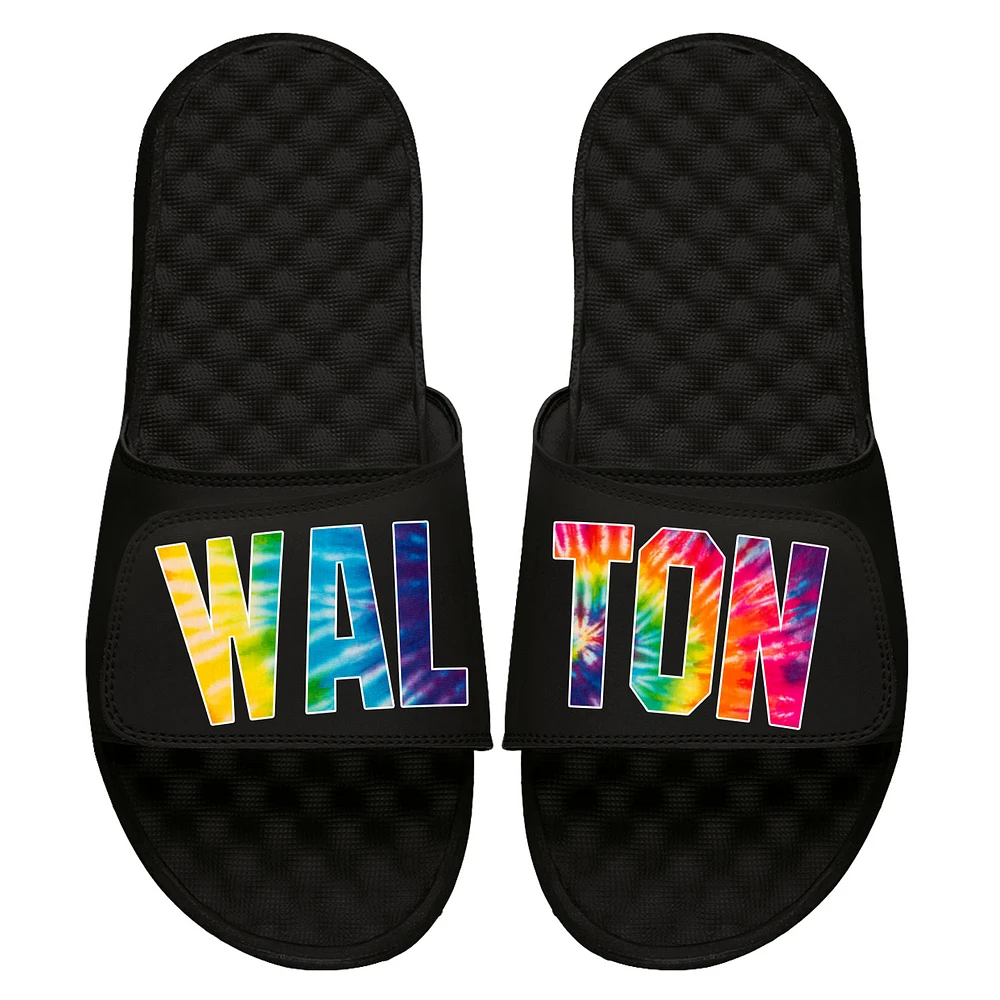 Unisex ISlide Bill Walton Black Tie-Dye Wordmark Slide Sandals