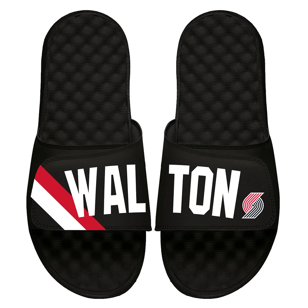 Unisex ISlide Bill Walton Black Portland Trail Blazers Retired Player Jersey Slide Sandals