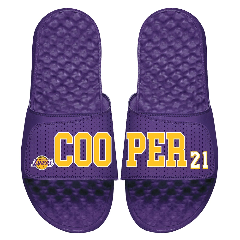Unisex ISlide Michael Cooper Purple Los Angeles Lakers Retired Player Jersey Slide Sandals