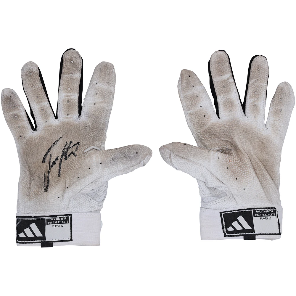 Jackson Holliday Baltimore Orioles Autographed Game-Used White/ adidas Batting Gloves from the 2024 MLB Season