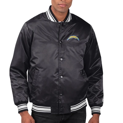 Men's Starter Los Angeles Chargers Printed Team Logo Satin Varsity Full-Snap Jacket
