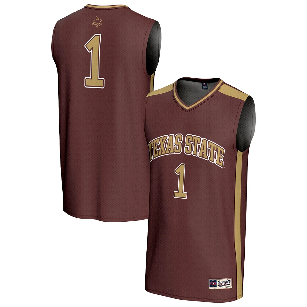 Unisex GameDay Greats #1 Maroon Texas State Bobcats Lightweight Basketball Fashion Jersey