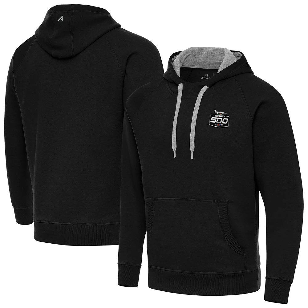 Men's Antigua Black 2025 Daytona 500 Victory Pullover Hoodie