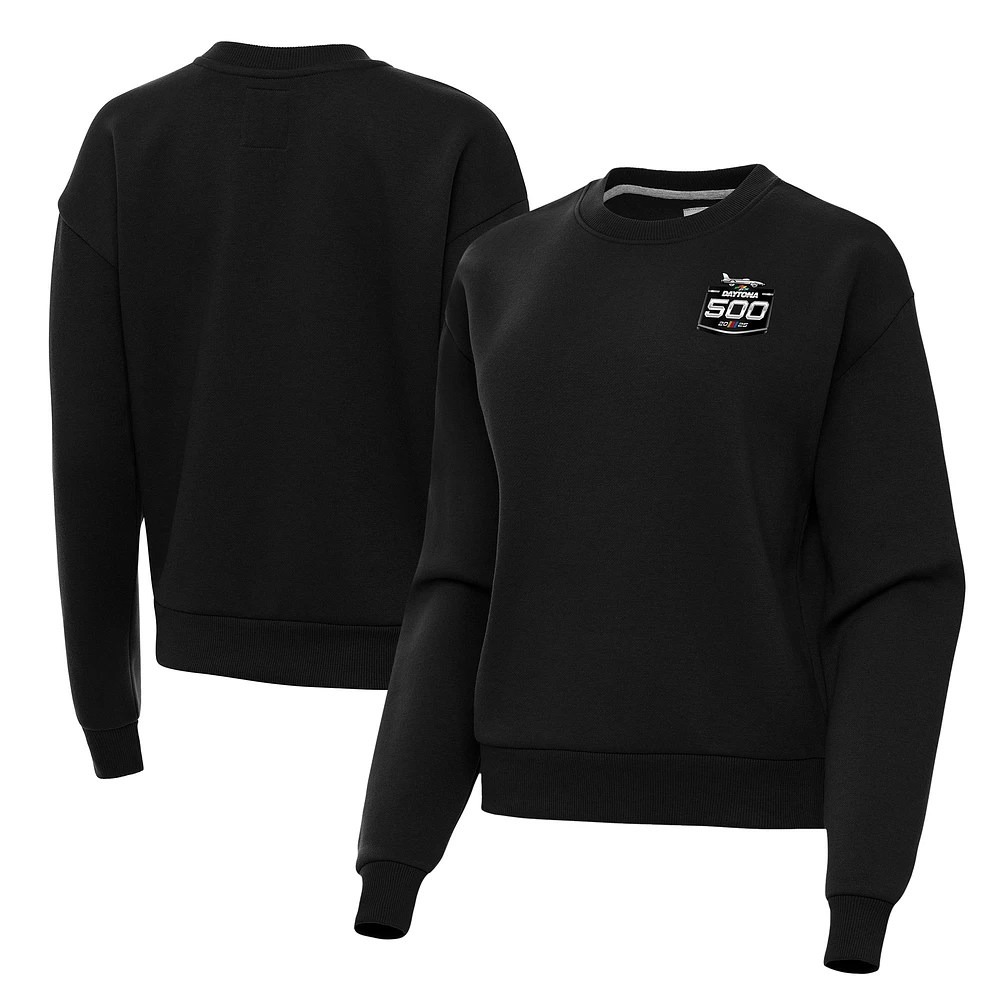 Women's Antigua Black 2025 Daytona 500 Victory Pullover Sweatshirt