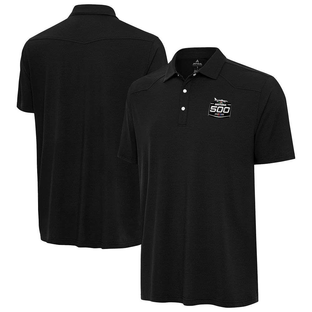 Men's Antigua Black 2025 Daytona 500 Western Polo