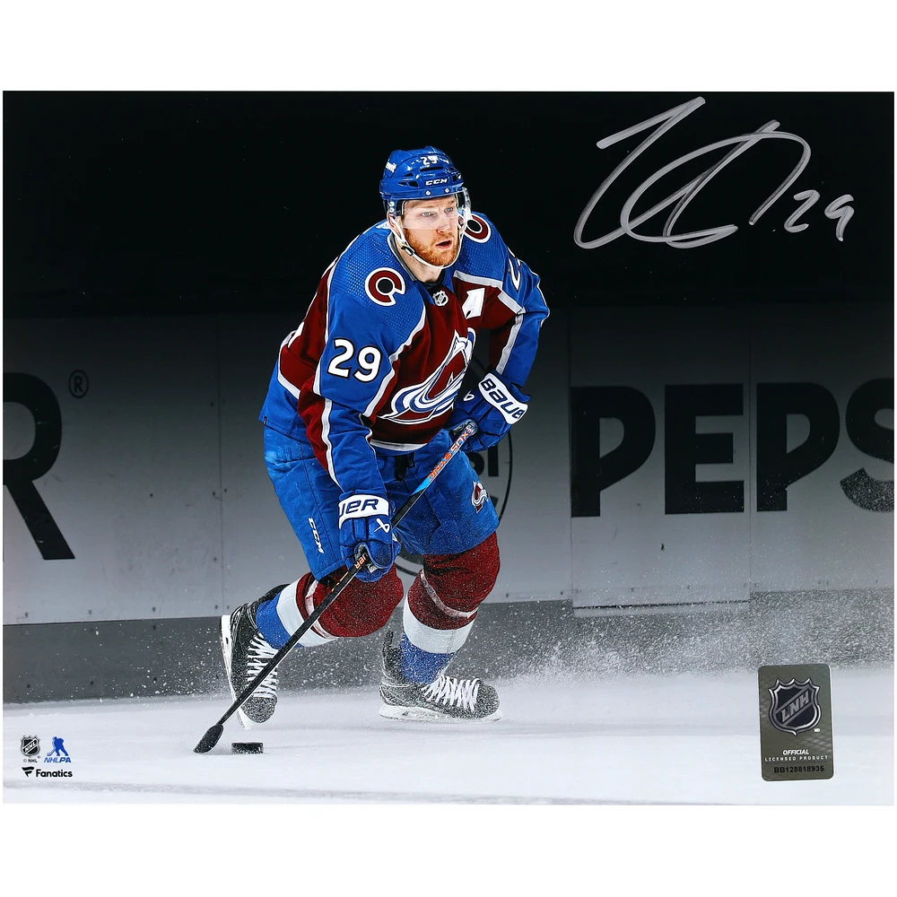 Nathan MacKinnon Colorado Avalanche Autographed 8" x 10" Burgundy Jersey Spotlight Photograph
