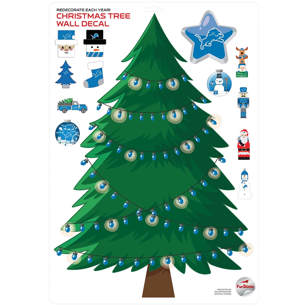 Detroit Lions Holiday Wall Decal