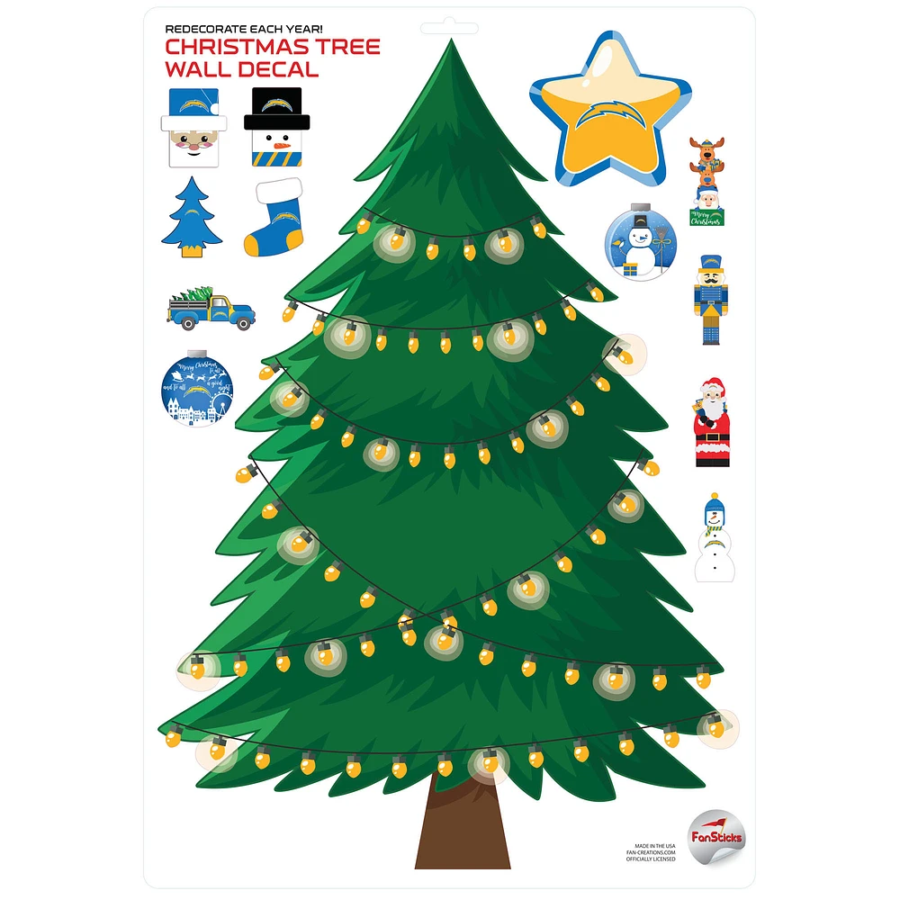 Los Angeles Chargers Holiday Wall Decal