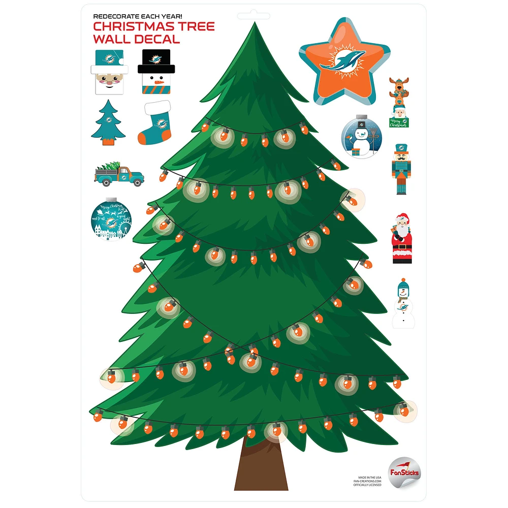 Miami Dolphins Holiday Wall Decal