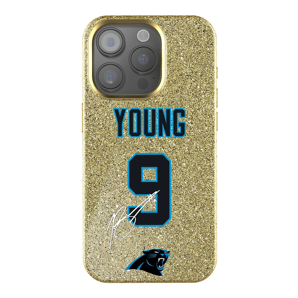 Keyscaper Bryce Young Gold Carolina Panthers Bling iPhone Case