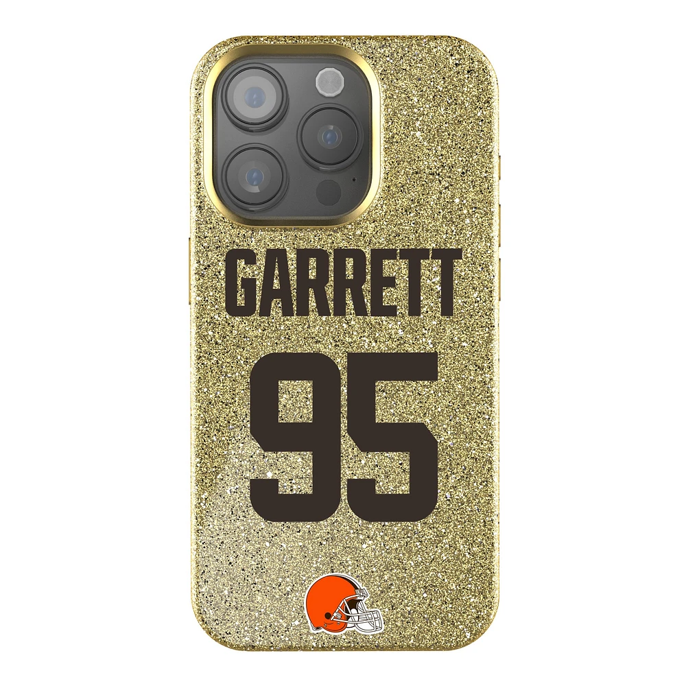 Keyscaper Myles Garrett Gold Cleveland Browns Bling iPhone Case