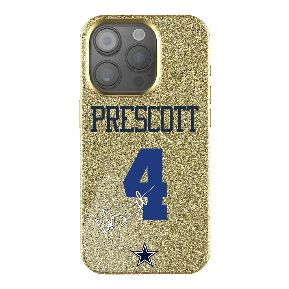 Keyscaper Dak Prescott Gold Dallas Cowboys Bling iPhone Case