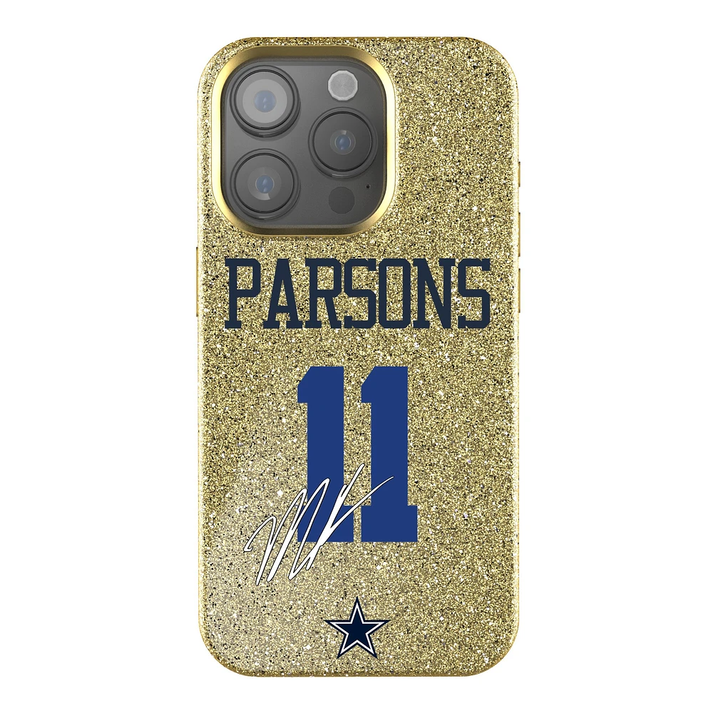 Keyscaper Micah Parsons Gold Dallas Cowboys Bling iPhone Case