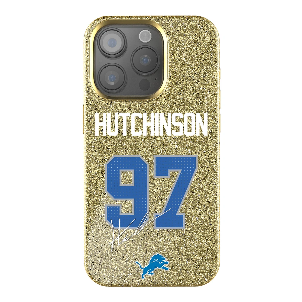 Keyscaper Aidan Hutchinson Gold Detroit Lions Bling iPhone Case