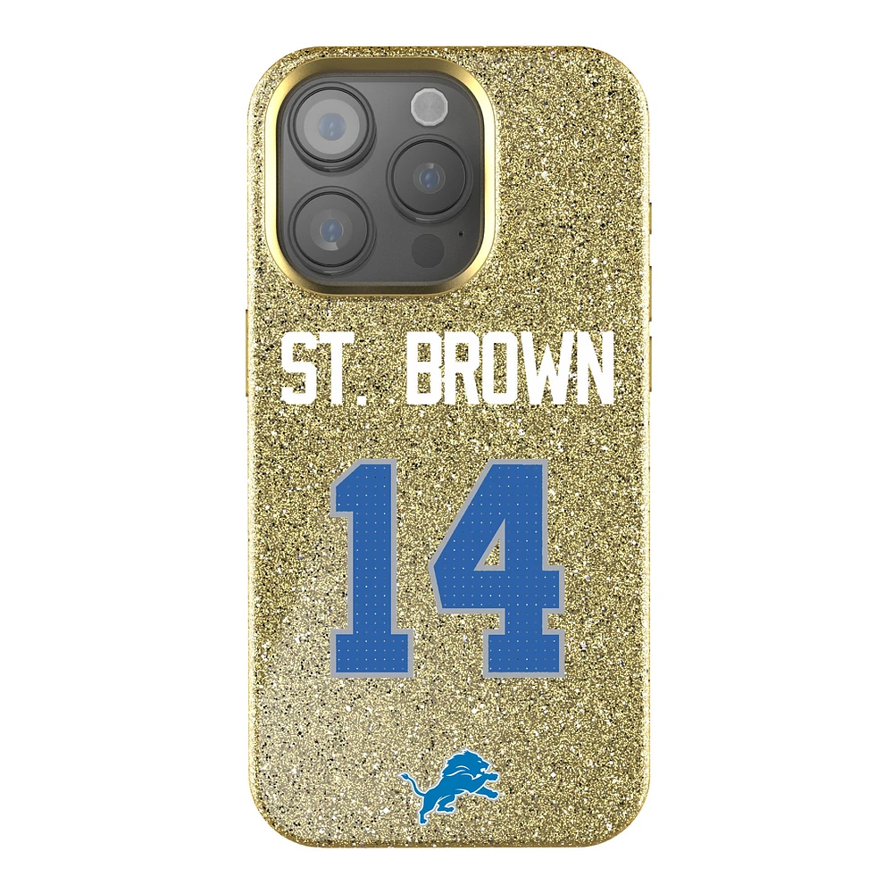 Keyscaper Amon-Ra St. Brown Gold Detroit Lions Bling iPhone Case