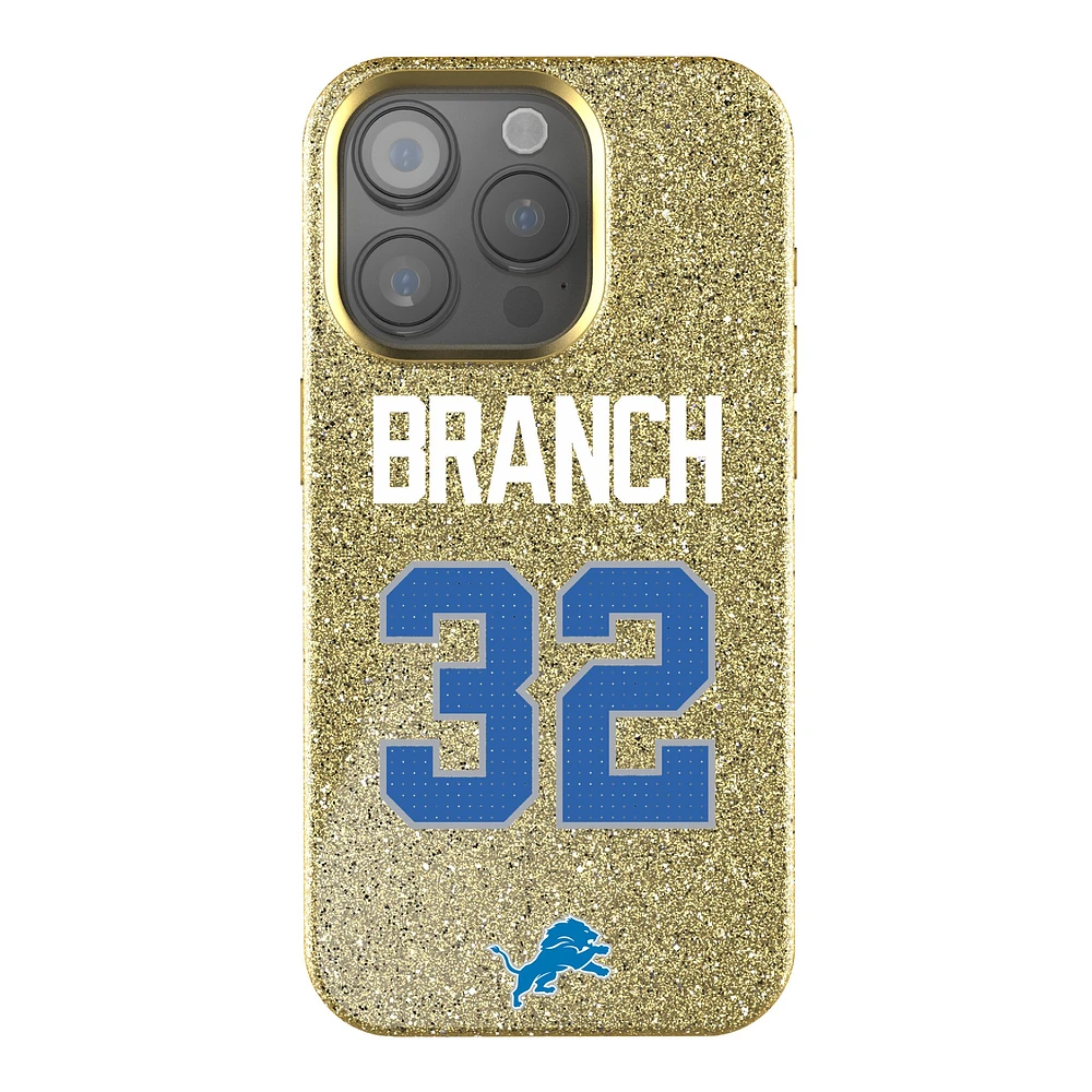 Keyscaper Brian Branch Gold Detroit Lions Bling iPhone Case