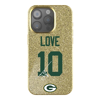Keyscaper Jordan Love Gold Green Bay Packers Bling iPhone Case
