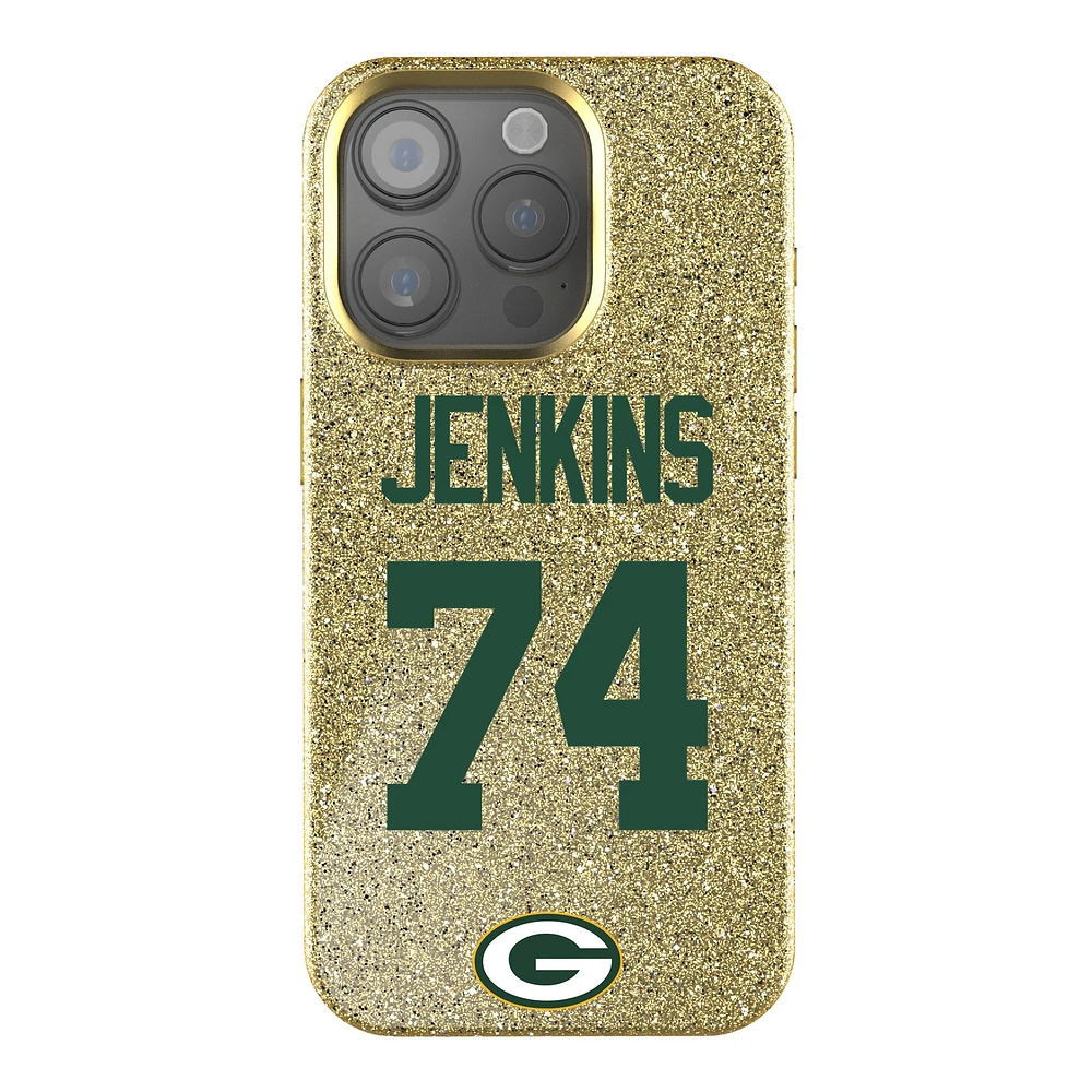 Keyscaper Elgton Jenkins Gold Green Bay Packers Bling iPhone Case