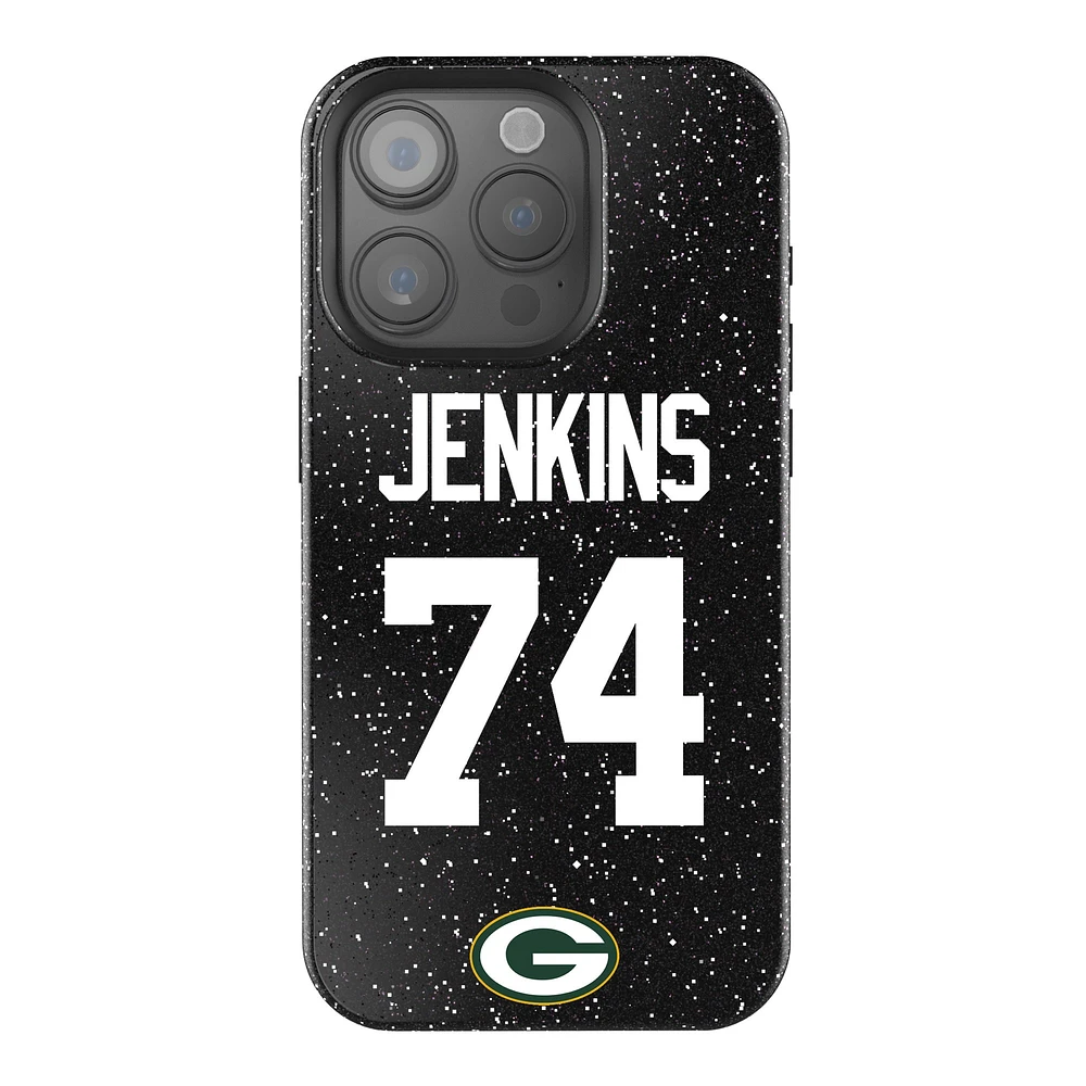 Keyscaper Elgton Jenkins Black Green Bay Packers Bling iPhone Case
