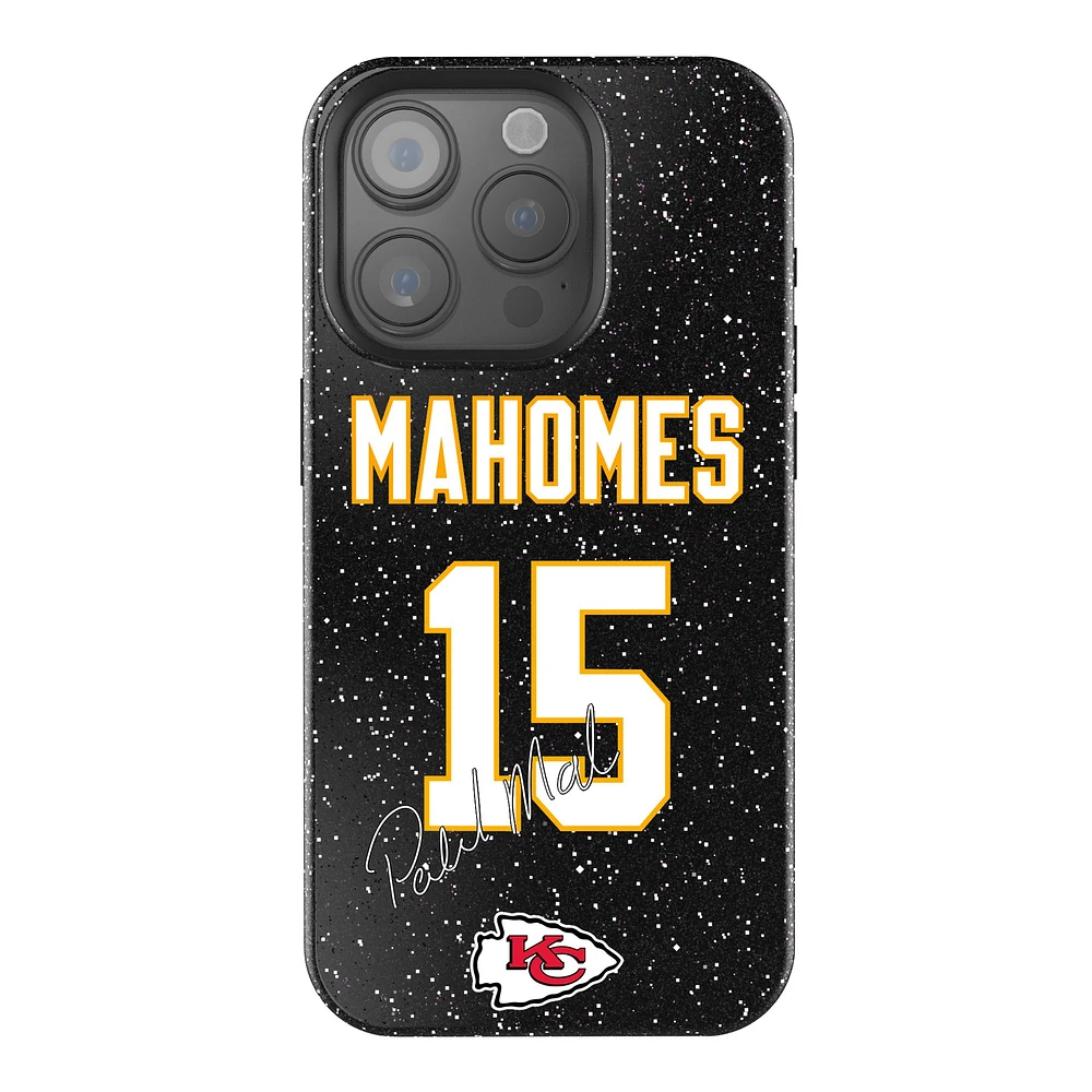 Keyscaper Patrick Mahomes Black Kansas City Chiefs Bling iPhone Case