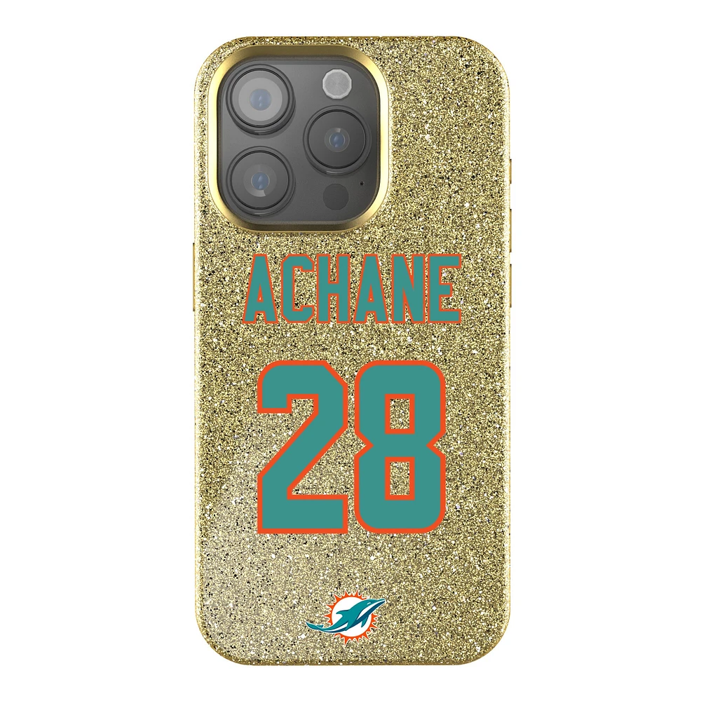 Keyscaper De’Von Achane Gold Miami Dolphins Bling iPhone Case