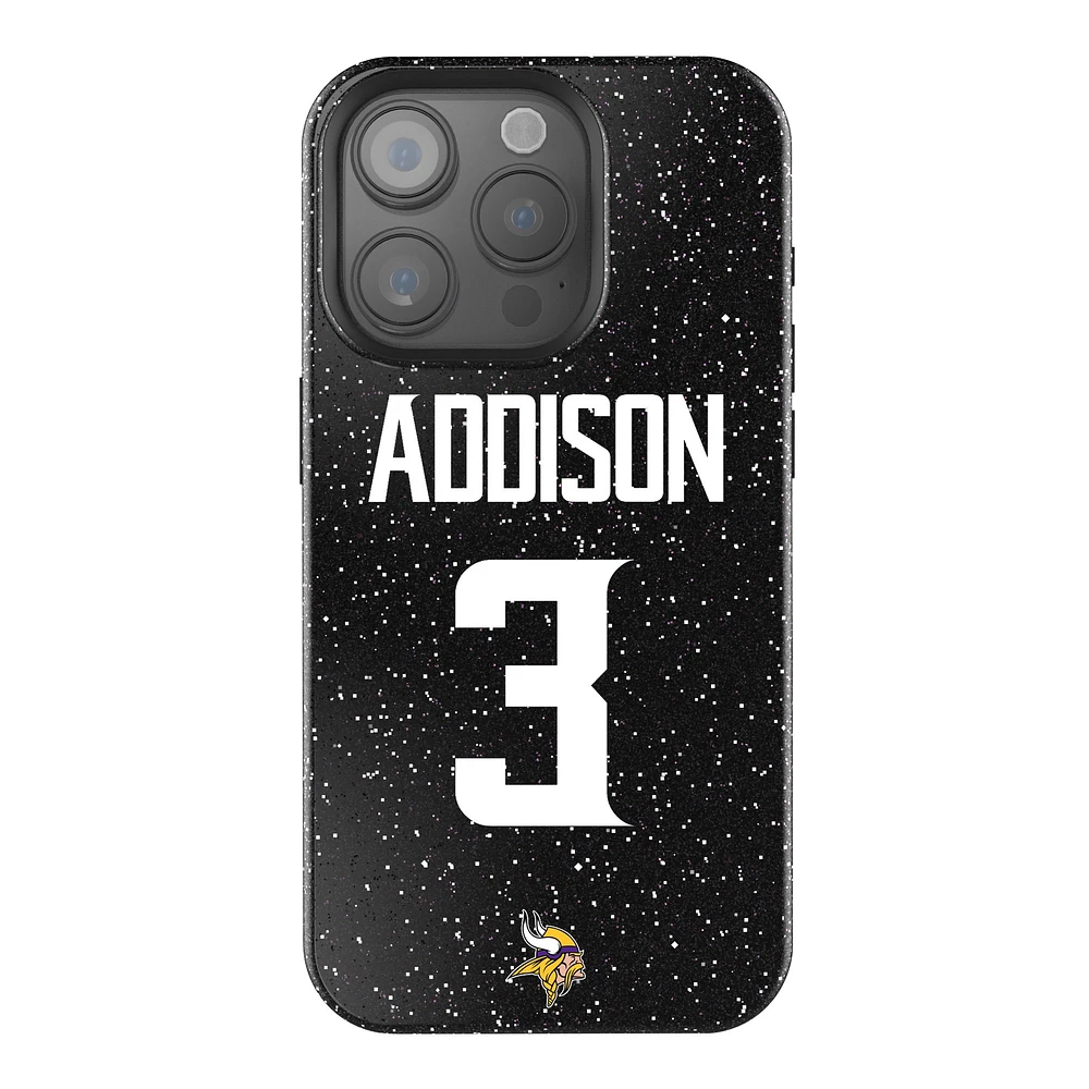 Keyscaper Jordan Addison Black Minnesota Vikings Bling iPhone Case