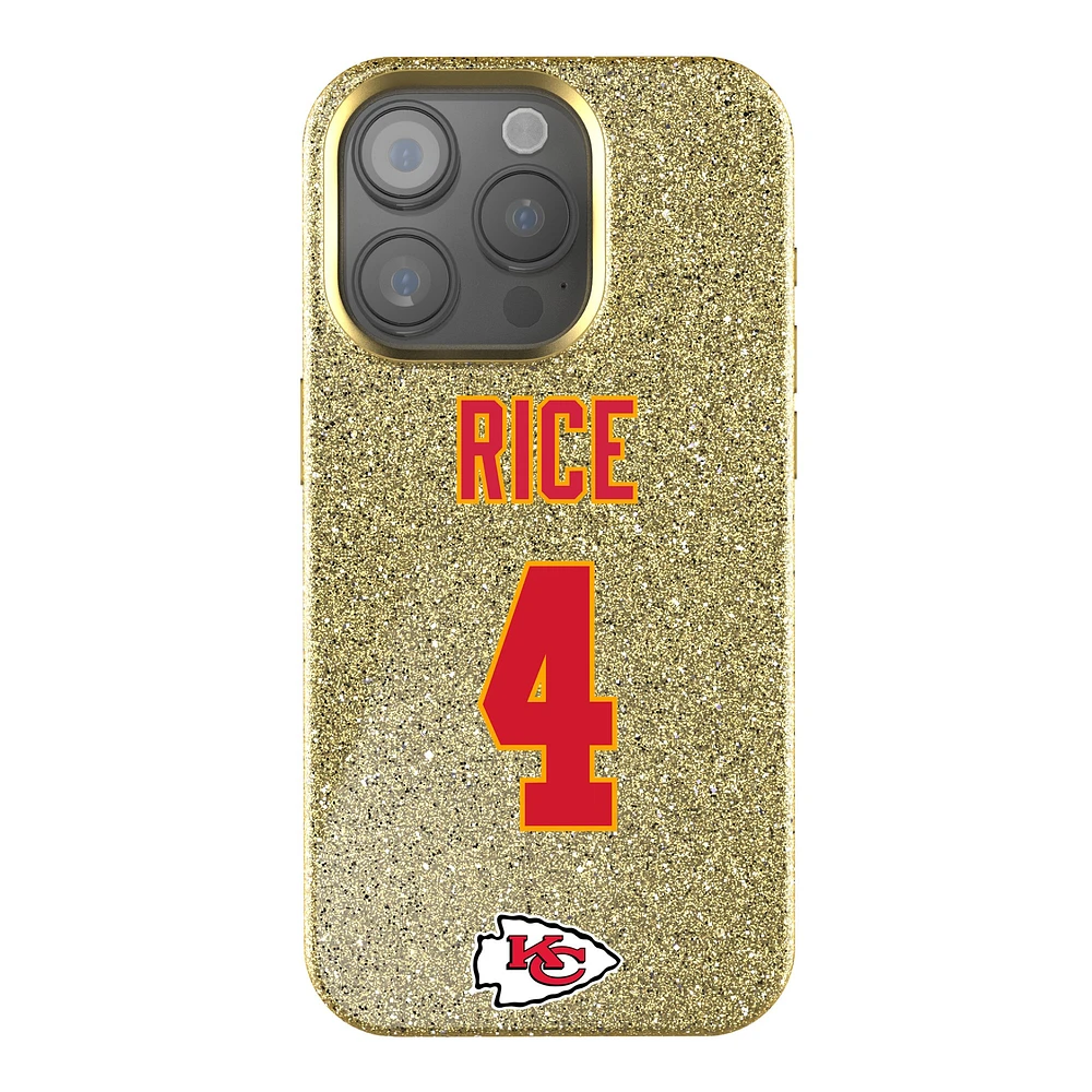Keyscaper Rashee Rice Gold Kansas City Chiefs Bling iPhone Case
