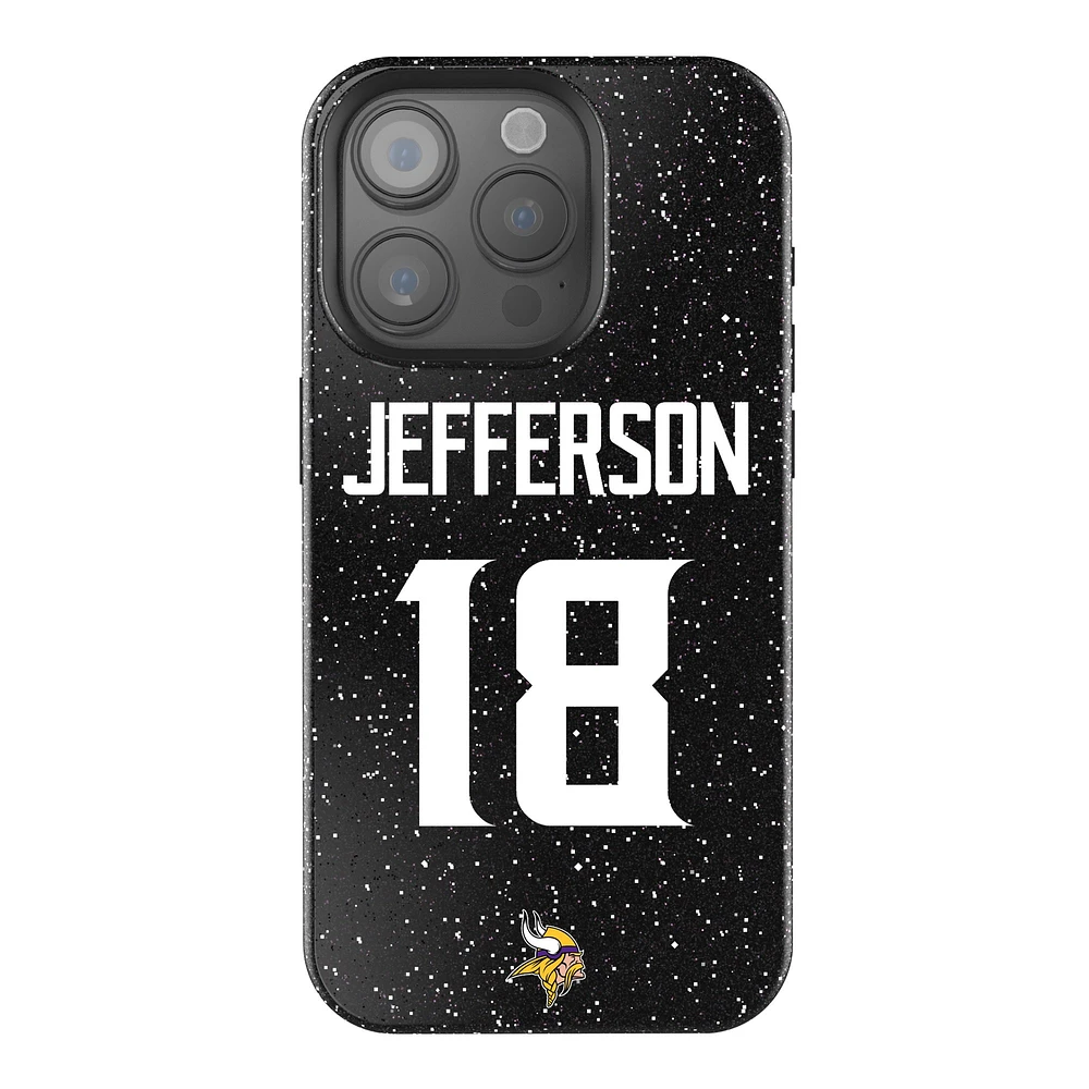 Keyscaper Justin Jefferson Black Minnesota Vikings Bling iPhone Case