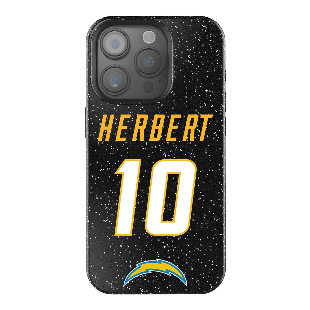 Keyscaper Justin Herbert Black Los Angeles Chargers Bling iPhone Case