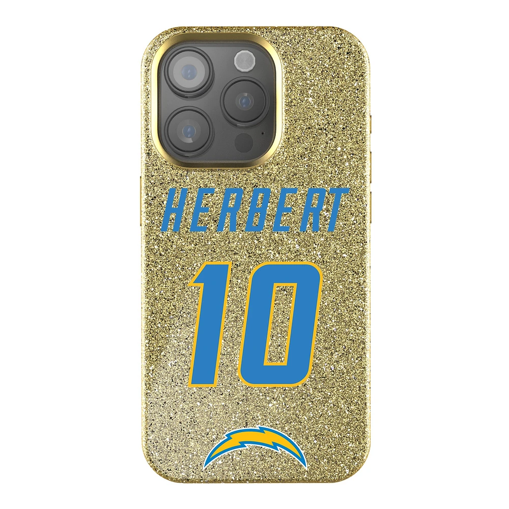 Keyscaper Justin Herbert Gold Los Angeles Chargers Bling iPhone Case