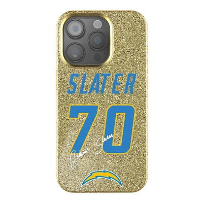 Keyscaper Rashawn Slater Gold Los Angeles Chargers Bling iPhone Case