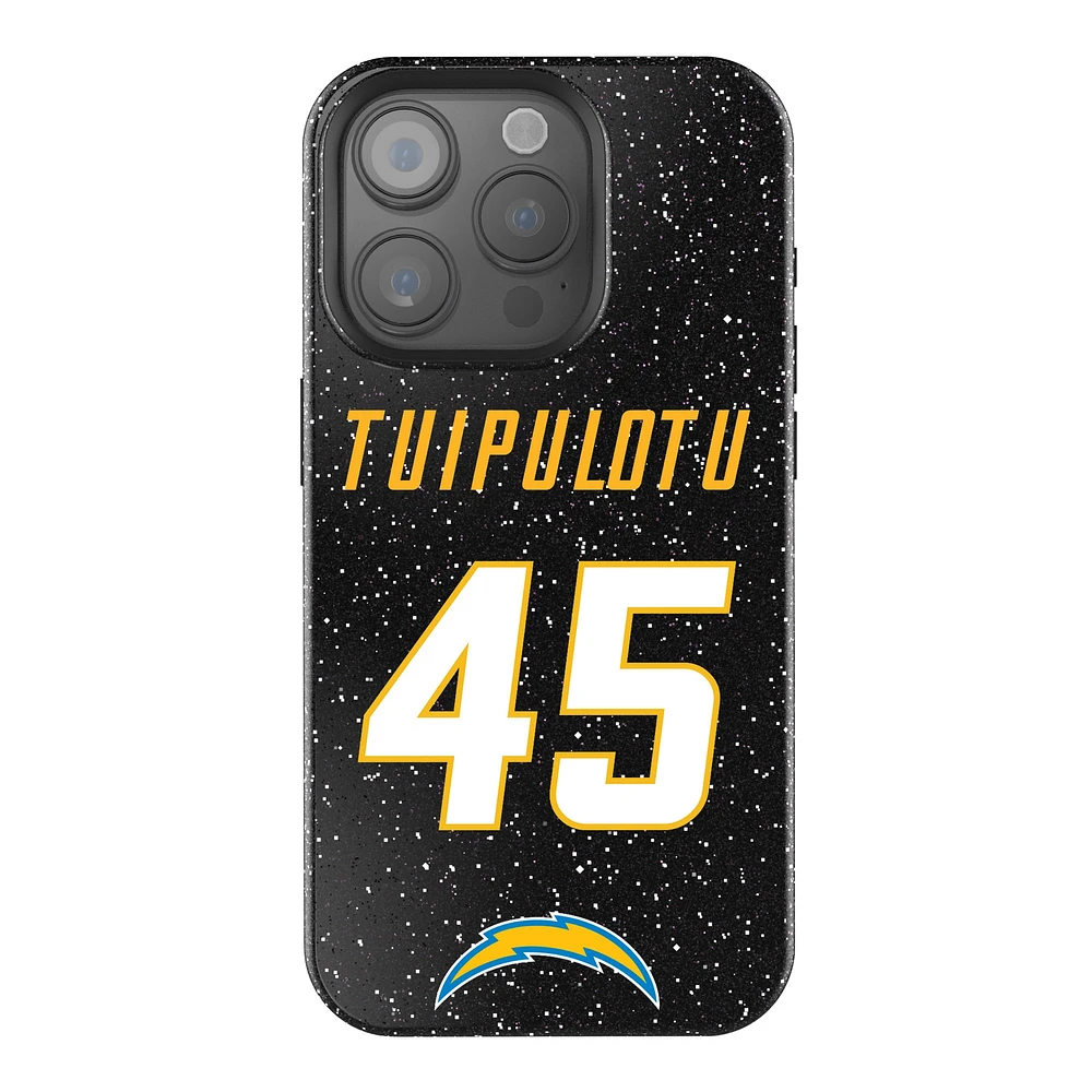 Keyscaper Tuli Tuipulotu Black Los Angeles Chargers Bling iPhone Case
